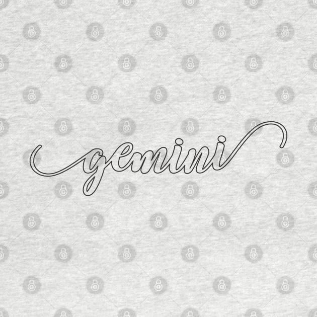 Gemini Zodiac Script Sticker by aterkaderk